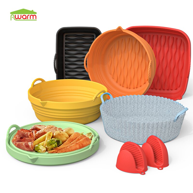 Foldable Silicone Air Fryer Liner Manufacturer - Dual-Use High-Temperature Resistant Oven Baking Tray