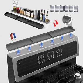 Magnetic Silicone Stove Shelf Manufacturer - 6 Strong Magnet Kitchen Spice Rack Organizer Tool