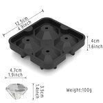 Silicone Ice Cube Tray Manufacturer - Factory Made Diamond Shape Food Grade Freezer Mold