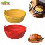 Collapsible Silicone Air Fryer Pot Manufacturer - A3 New Design Food Grade Baking Tray with Handles