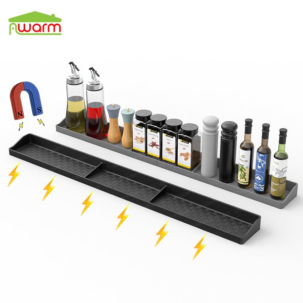 Magnetic Stove Top Shelf Manufacturer - Custom 6 Strong Magnet Anti-slip Kitchen Spice Rack Organizer