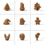 Christmas Silicone Chocolate Mold Manufacturer - 5in1 BPA Free Cake Decor Cookie Candy Gummy Baking Tool