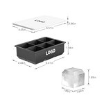 Silicone Ice Cube Tray Manufacturer - U2 Large 6 Square Custom Logo Designer Ice Maker Pop Mold