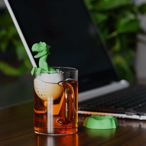 Silicone Tea Infuser Manufacturer - Cute Baby Dinosaur Loose Leaf Tea Egg Strainer Ball Filter