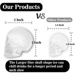 3D Skull Silicone Ice Mold Manufacturer - Halloween Black Giant Whiskey Beverages Ice Cube Maker