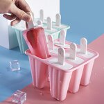 Cube-shaped Silicone Ice Cream Mold Manufacturer - Handmade PC Tray with Sticks Custom Logo Option