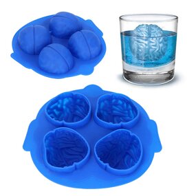 Brain-shaped Silicone Ice Tray Manufacturer - BI08 Four-connected Kitchen Bar Party Drink Decoration Mold
