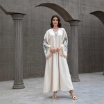 Muslim Abaya Dress Manufacturer - Long Robe V-Neck with Tassel