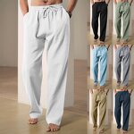 Men's Casual Pants Manufacturer - Wide Leg Thin Cotton Linen for Spring Summer