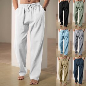 Men's Casual Pants Manufacturer - Wide Leg Thin Cotton Linen for Spring Summer