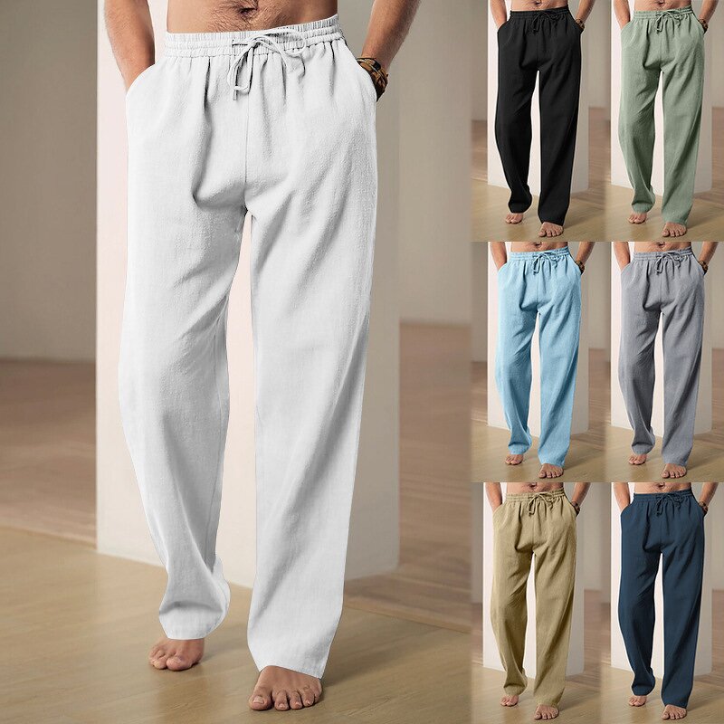 Men's Casual Pants Manufacturer - Wide Leg Thin Cotton Linen for Spring Summer