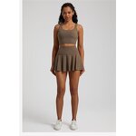 Tennis Suit Manufacturer - Nude Pleated Mini Skirt for Running Fitness