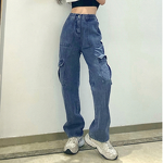 Jeans Manufacturer - Multi Pocket Workwear Straight Leg High Waist Slimming