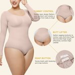Bodysuit Shapewear Manufacturer - Fitness Tummy Control Long Sleeve Butt Lifter