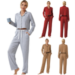 Pajamas Set Manufacturer - Long Sleeve Breathable Two-Piece with Elastic Waist