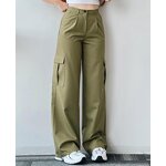 Women's Casual Pants Manufacturer - Waist Cinching Mid Waist 3D Pocket Plus Size