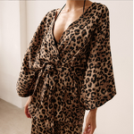 Pajamas Set Manufacturer - Leopard Print Long Sleeves Loose Two-Piece
