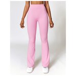Yoga Pants Manufacturer - High Waist Flared Wide Leg Butt Lifting Solid