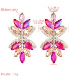 Dangle Earrings Jewelry Manufacturer - Alloy Colorful Glass Drill Rhinestone Flower