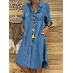 Casual Skirt Manufacturer - Oversize Denim Solid Color