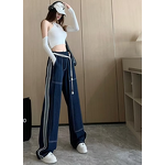 Jeans Manufacturer - Patchwork High Waist Straight Leg Loose Wide Leg