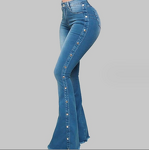Jeans Manufacturer - High Waist Elastic Floor Flared