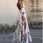 Suspender Dress Manufacturer - Leaky Back Print Large Swing Sleeveless for Summer