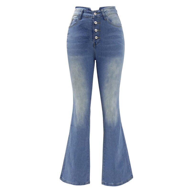 Jeans Manufacturer - Bell Bottom Blue Tight Fitting Middle Waist