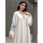 Muslim Abaya Dress Manufacturer - Long Robe V-Neck with Tassel