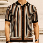 Men's Polo Shirt Manufacturer - Striped Business Casual Knitted