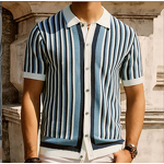 Men's Polo Shirt Manufacturer - Striped Business Casual Knitted