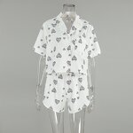 Pajamas Set Manufacturer - Short Sleeve Shorts Fashion Printed Satin