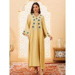 Muslim Abaya Dress Manufacturer - Satin Embroidered Maxi Evening for Autumn