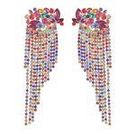 Dangle Earrings Jewelry Manufacturer - Alloy Colorful Glass Drill Rhinestone Flower