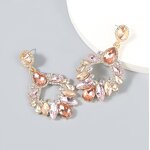 Dangle Earrings Jewelry Manufacturer - Alloy Colorful Glass Drill Rhinestone Flower