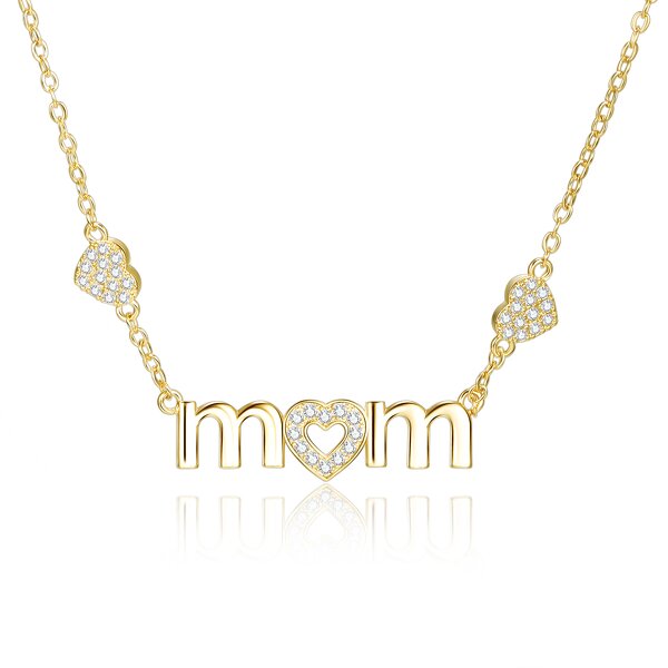 Necklace Manufacturer - Love Heart Gold Zircon Alphabet MoM Gift