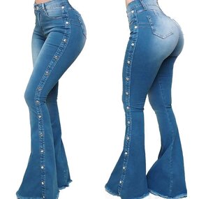 Jeans Manufacturer - High Waist Elastic Floor Flared