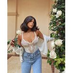 Body Shaper Manufacturer - V Neck Lace Waist Sculpting Siamese