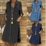 Casual Skirt Manufacturer - Oversize Denim Solid Color