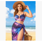 Swimsuit Set Manufacturer - Split Tie Dye Bikini Plus Size Three-piece