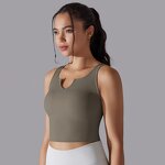 Yoga Tank Top Manufacturer - Close-fitting High Elastic Screw Thread V-Neck