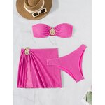 Bikini Set Manufacturer - 3 Piece with Wrap Coverup Bandeau Triangle