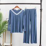 Pajamas Set Manufacturer - Long Sleeve V-Neck Casual Comfortable Homewear