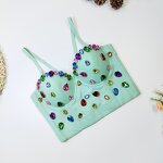 Suspender Top Manufacturer - Nail Bead Fish Bone Short Fitting Gemstone