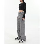 Jeans Manufacturer - Women's Retro Smoke Grey Loose Slim Straight Leg