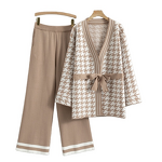 Knitted Cardigan Set Manufacturer - Medium Length Two-Piece