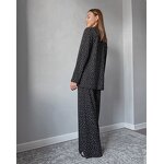 Pajamas Set Manufacturer - Long Sleeve Silk Satin Dot Print Loose