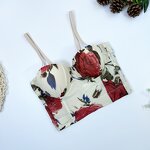 Suspender Top Manufacturer - Printed Fishbone Corset Floral Short Breast Wrap
