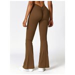 Yoga Pants Manufacturer - High Waist Flared Wide Leg Butt Lifting Solid