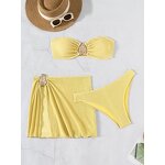 Bikini Set Manufacturer - 3 Piece with Wrap Coverup Bandeau Triangle